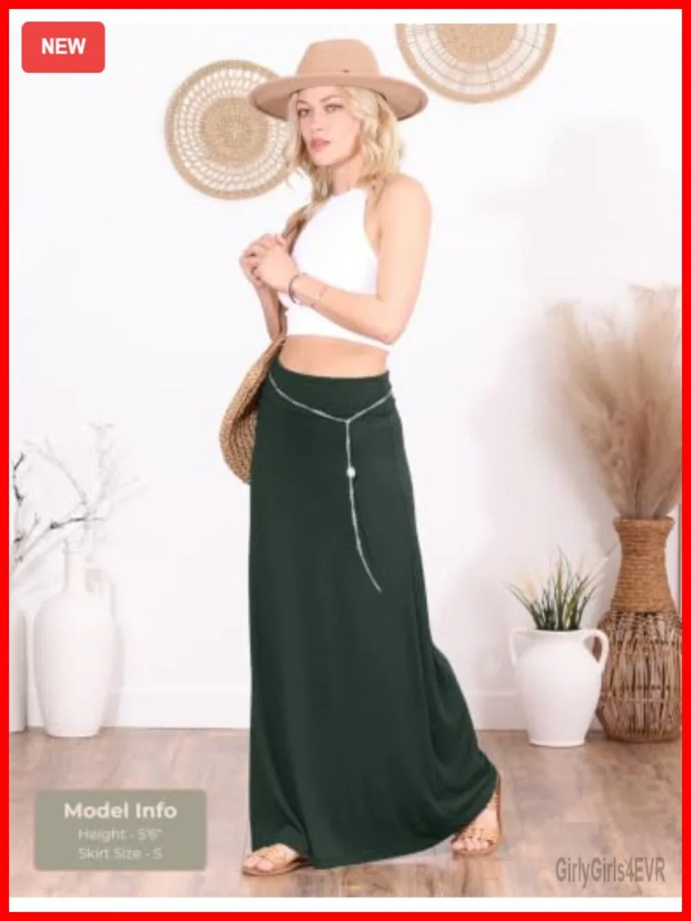 Popana Womens Long Flowy Maxi Skirt A-Line Rayon Spandex Stretch 3 Pack